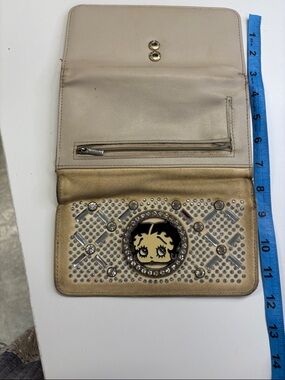 Betty Boop Gold Rhinestone Accent Wallet